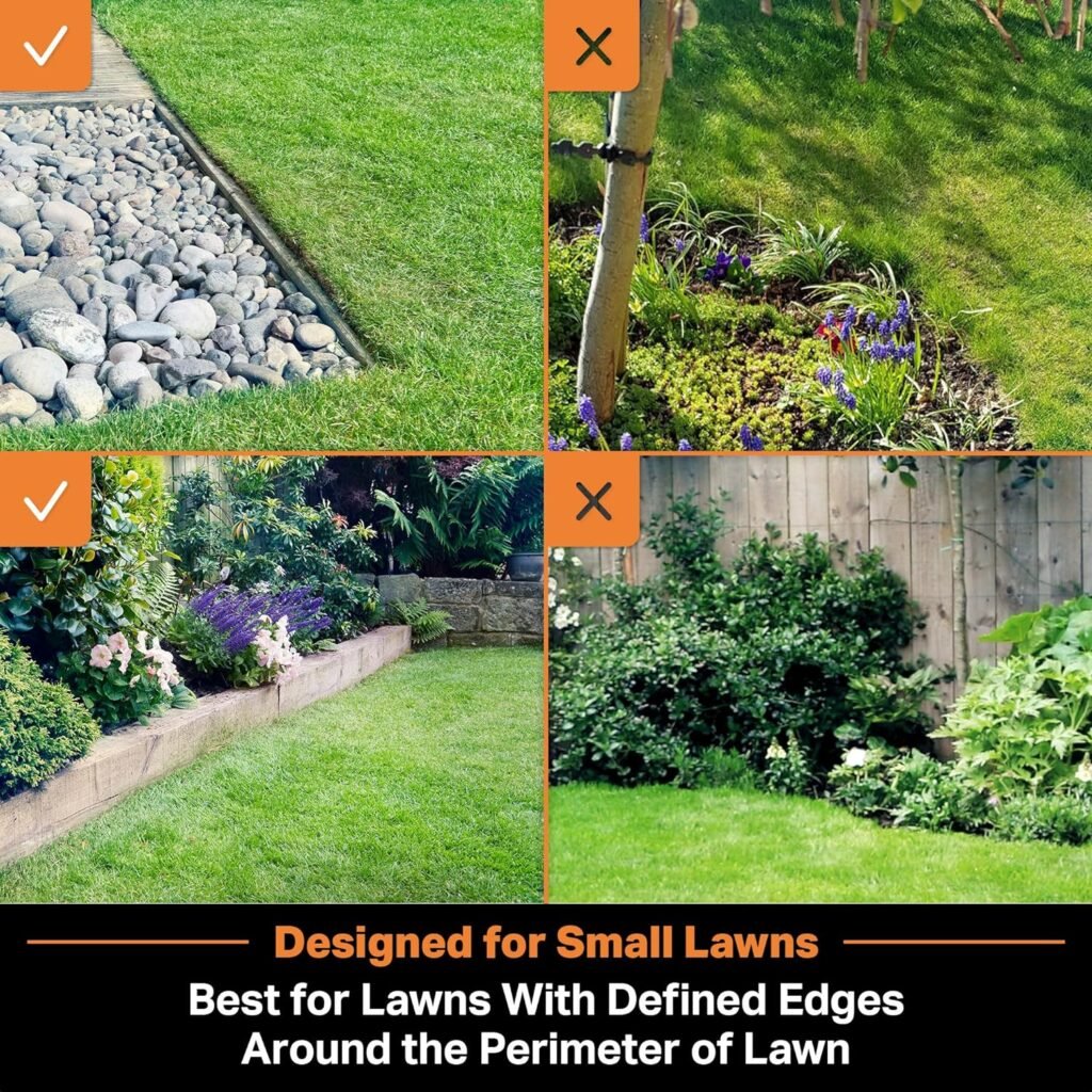 LawnMaster OcuMow™ Robot Lawn Mower Perimeter Wire Free Robotic for Small Yards up to 1000 Square feet Optical Navigation Automatic Obstacle Avoidance Low Noise Spot Cut and No Go Function