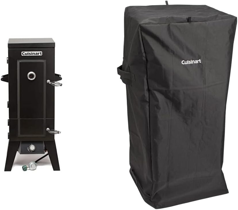 Cuisinart Grill Bundle - Vertical Propane Smoker, 36  Vertical Propane Smoker Cover