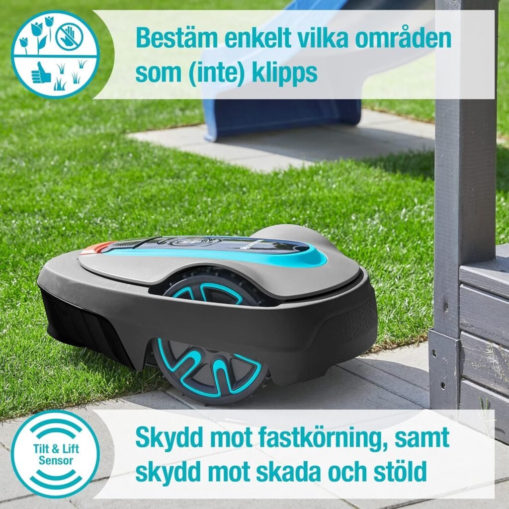 Gardena Lawn Mower Robot SILENO City 600: Lawn Robot for lawns up to 600 m², Accurate Cutting Results, Settings and Configuration via Gardena Bluetooth app, SV Version (15010-24)