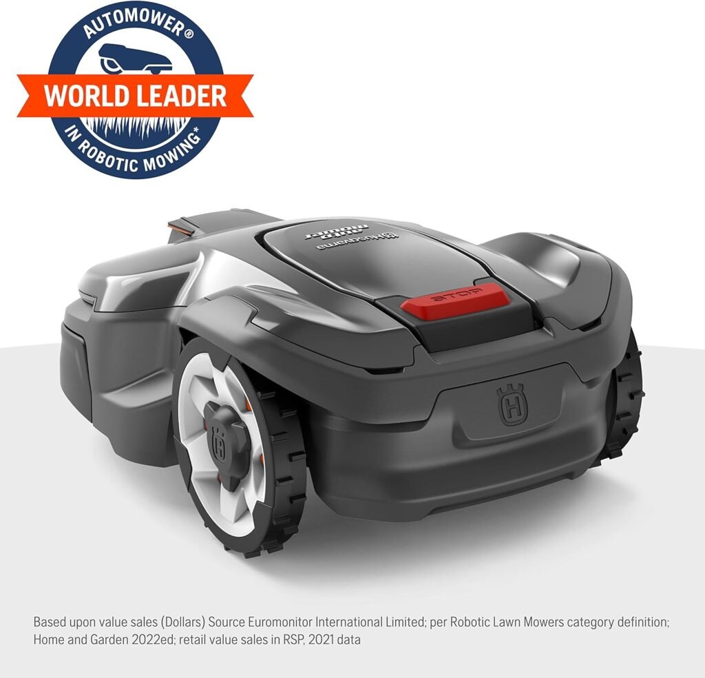 Husqvarna Automower 415X Robotic Lawn Mower with GPS Assisted Navigation, Automatic Lawn Mower with Self Installation and Ultra-Quiet Smart Mowing Technology for Small to Medium Yards (0.4 Acre)