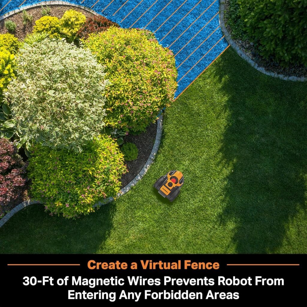 LawnMaster OcuMow™ Robot Lawn Mower Perimeter Wire Free Robotic for Small Yards up to 1000 Square feet Optical Navigation Automatic Obstacle Avoidance Low Noise Spot Cut and No Go Function