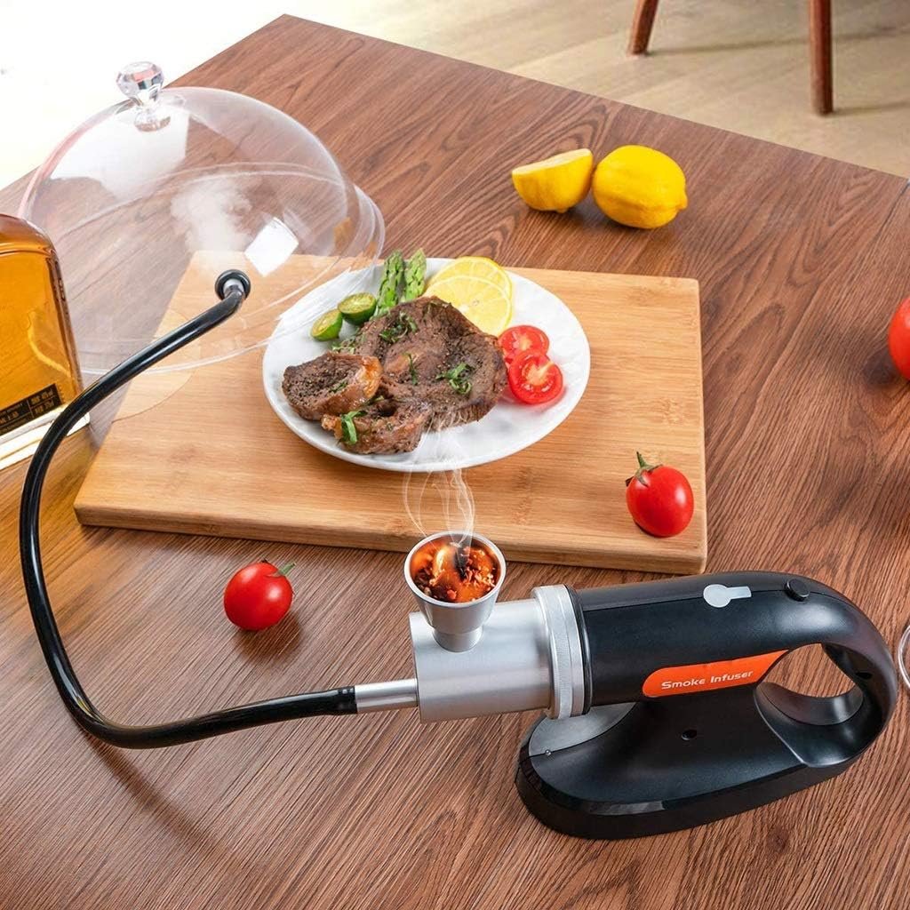 Portable Handheld 2-in-1Cold Smoking Gun, USB Electric Cocktail Smoker and Vacuum Function, for Cocktail Drink, Whiskey, Outdoor BBQ, Meat, Pizza and Food Cooking