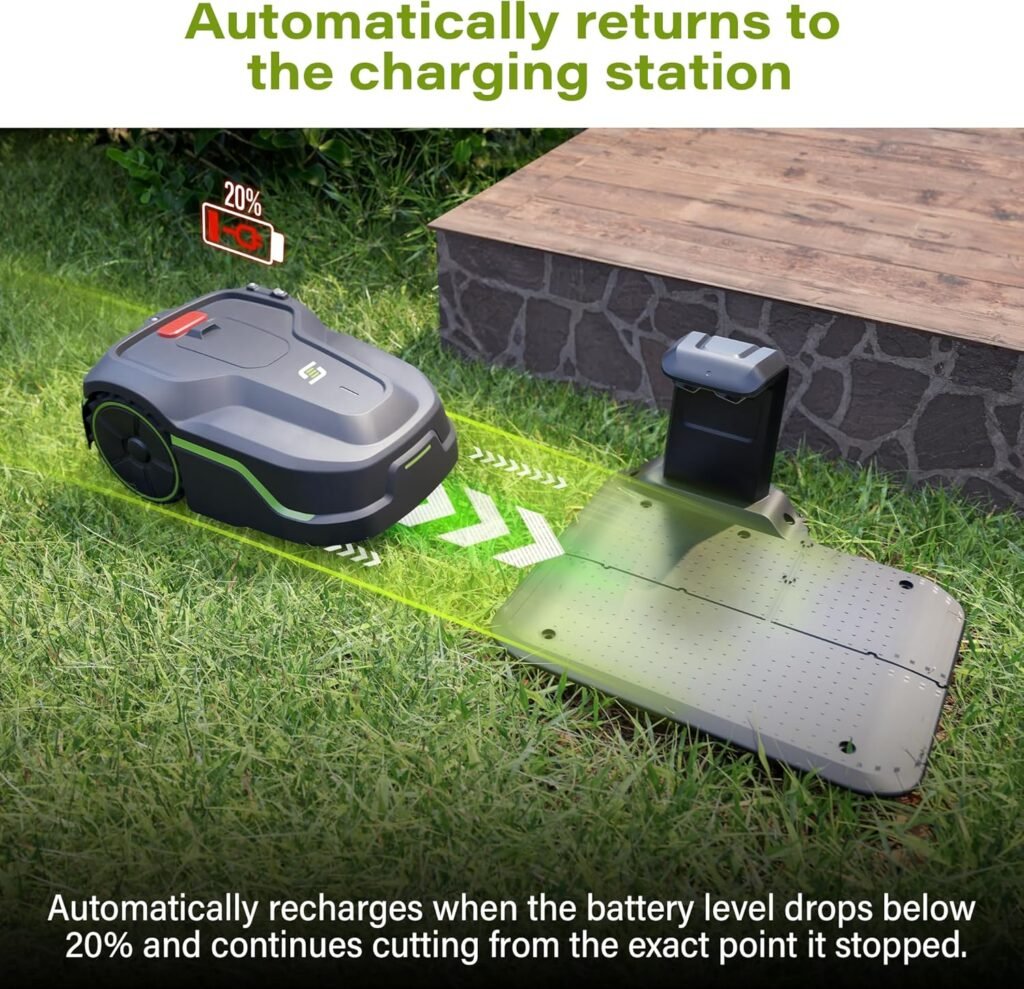 SUNTEK Automatic Robot Lawn Mower i1000+, Perimeter Wire Free Robotic Lawn Mower for 1/4 Acres, Ultra-Quiet Automower with 35% Slope, APP Control, Multi-Zone Management for Effortless Lawn Care