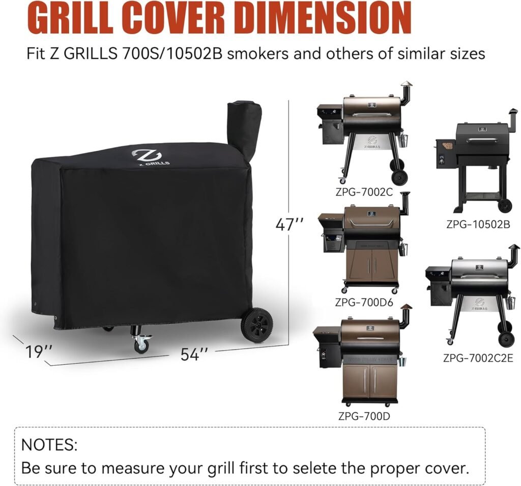 Z GRILLS 8-in-1 Wood Pellet Grill  Smoker, Custom Full Length Waterproof Cover for 700 Series  10502B Grill