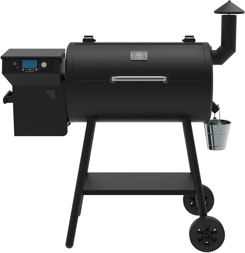 Z GRILLS ZPG 550B2 2024 Upgrade Wood Pellet Smoker, 8 in 1 BBQ Grill with Latest PID Technology LCD Controller, Auto Temperature Control, Meat Probes, 553 sq in Black