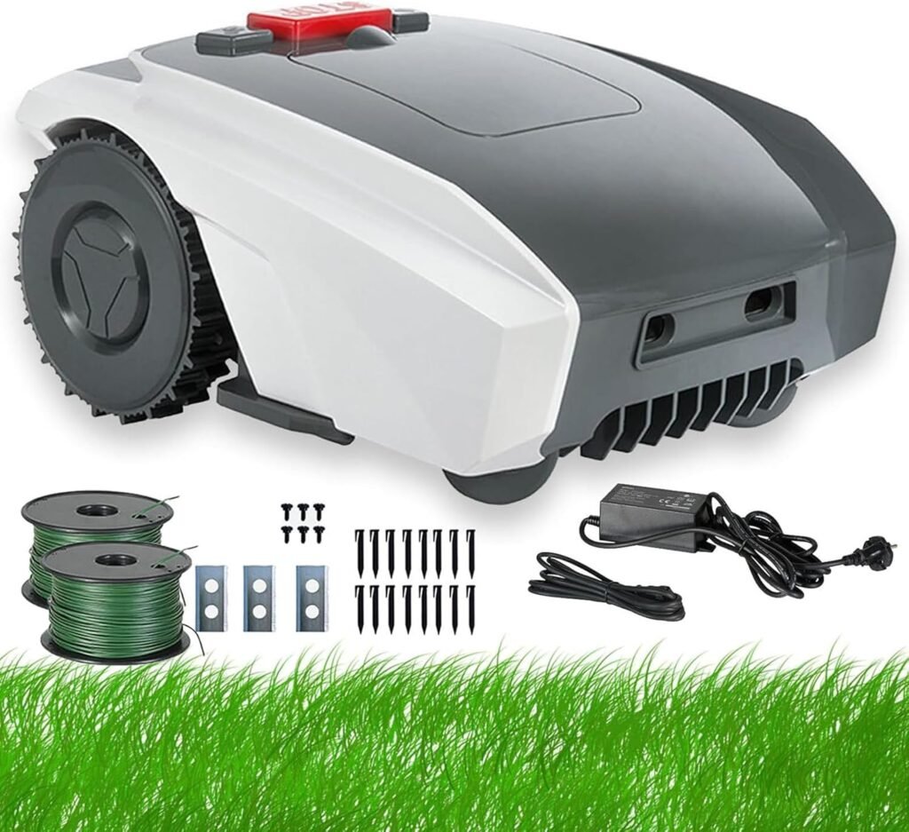 Automatic Robotic Lawn Mower, Mows Up to 1/3 Acre /16,145 Sq.Ft, All-Wheel Drive, Robotic Lawnmower with Path Planning, Boundary Wire, Satellite Navigation