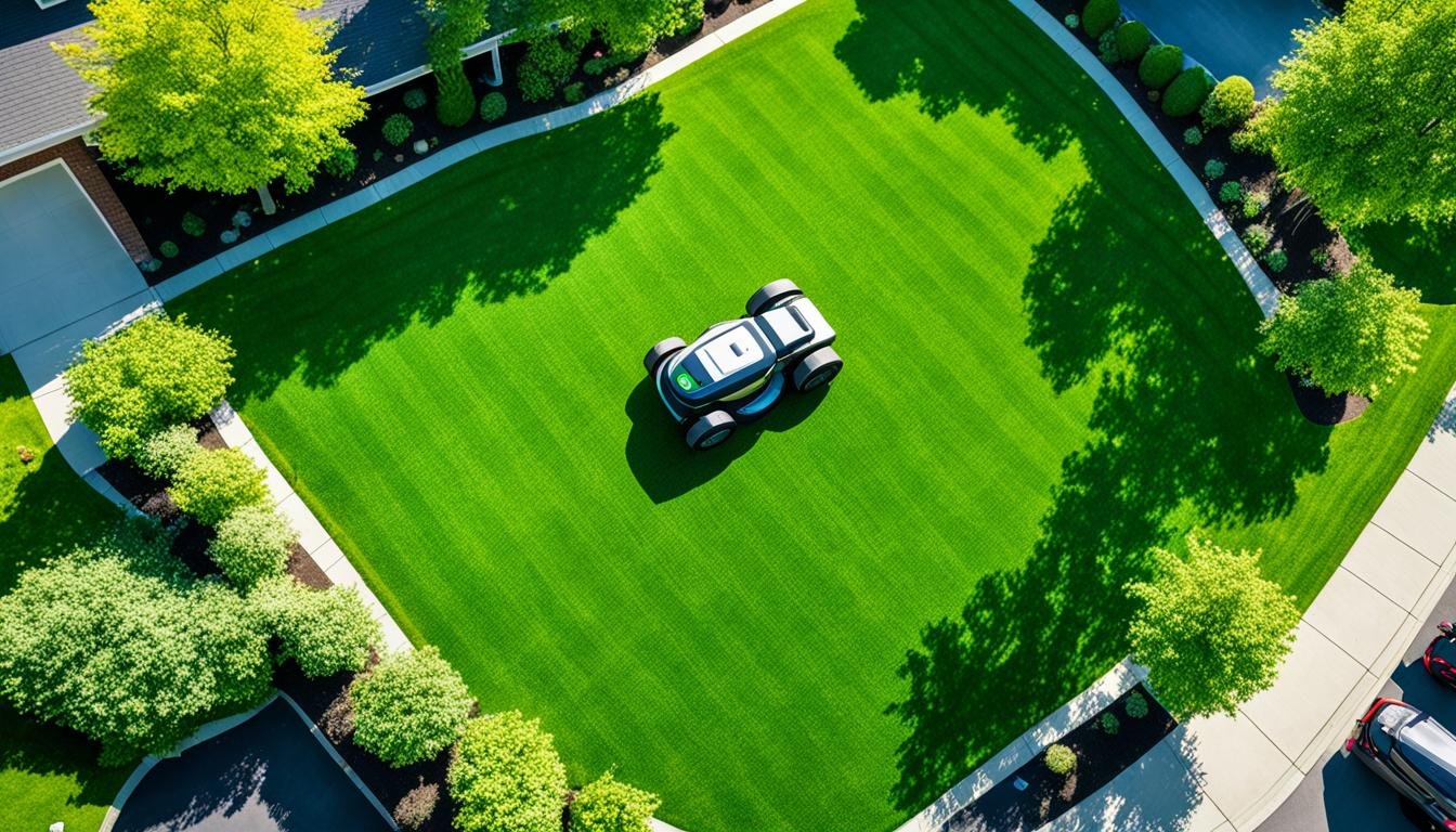 how do robotic lawn mowers work