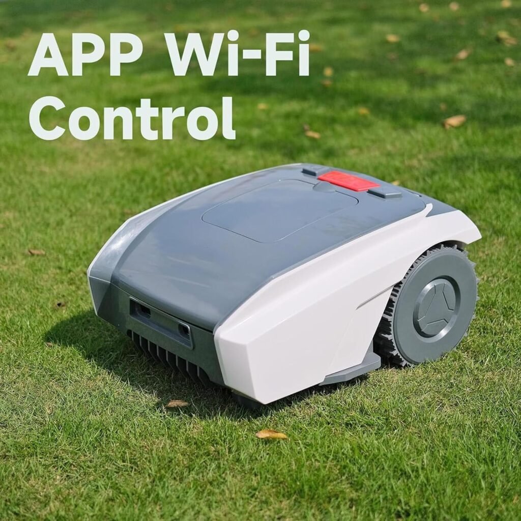Robot Lawn Mower 0.37 Acre Robotic Lawnmower, ±25%（14°） Slope, APP Control, 60dB(A) Quiet, IPX5, Wi-Fi, All-Wheel Drive, Cut Height 20-55mm